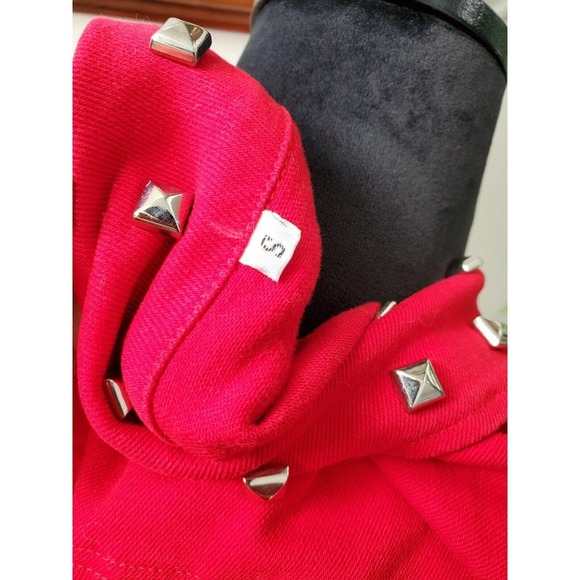 Women's Solid Red Polyester Sleeveless Full Zip Front Casual Jacket Size Small - Picture 8 of 12